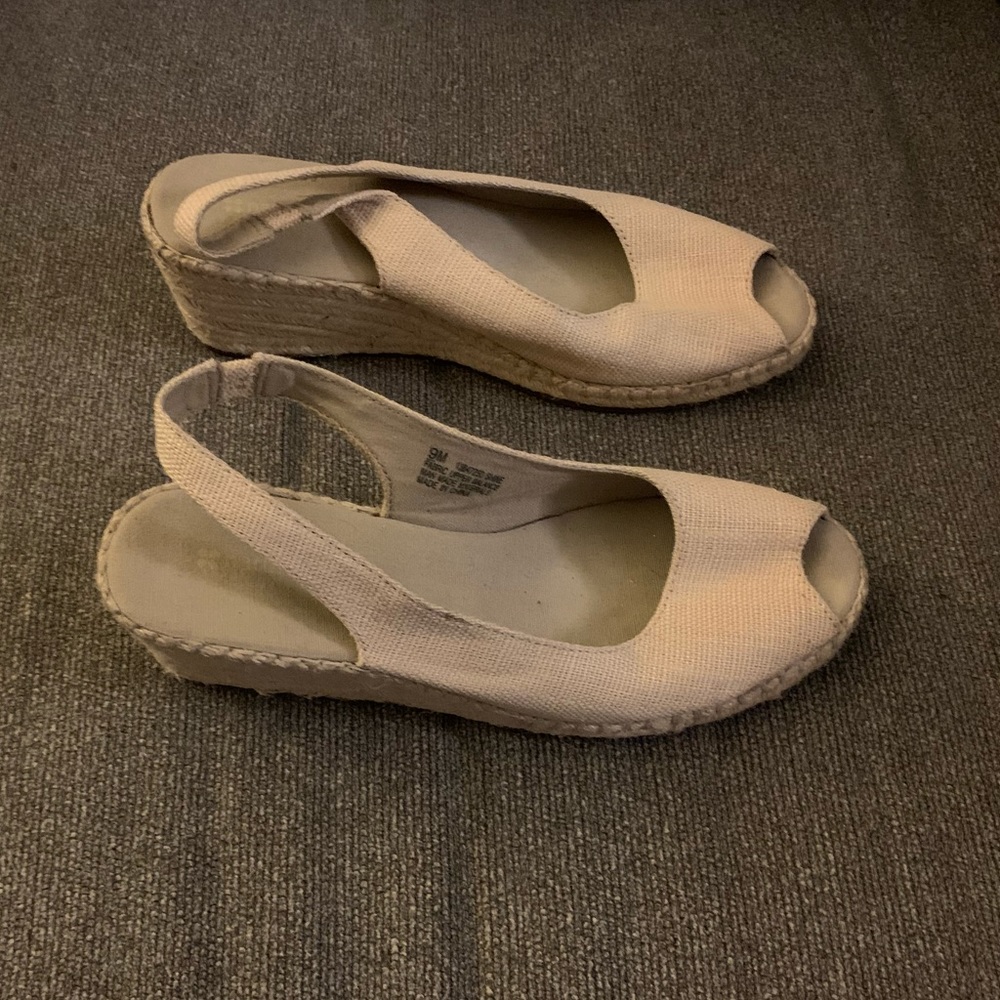 Beige Wedge Heels